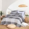 Queen Bed Quilt Cover Set with Extra Standard Pillowcase - Grey Check
