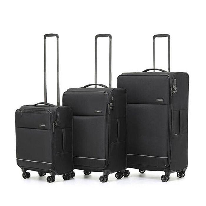 3pc Tosca So-Lite Travel Suitcase Checked/Carry On Trolley Luggage Set Black