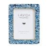 Lvd 5x7 In Celeste Mop Shell/brass Picture/photo Frame Blue 21.59x16.51x1.27cm
