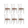 Lupin Dining Chair Set of 6 Crossback Solid Rubber Wood Furniture - White Oak