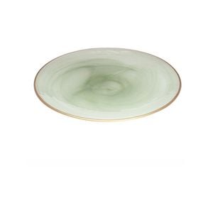 Ismay Round 21cm Glass Plate Food Dish Serving Tableware - Green