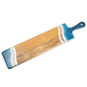 Lynn & Liana Acacia Baguette Ocean Vibes Wooden Cheese Board Serving Platter