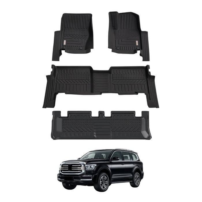 AUSGO 3-Row Set Car Floor Mats for GWM Tank 500 7-Seat 2024-Onwards Floor Liners