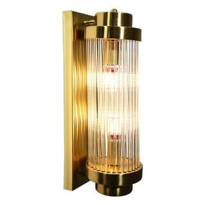 Eli & Co. Lighting Eira Luxe Ribbed Glass Indoor Wall Light – Gold Pack of 2