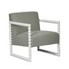 Belle Bobbin Oak Wood Armchair 78x81cm - White/Seafoam