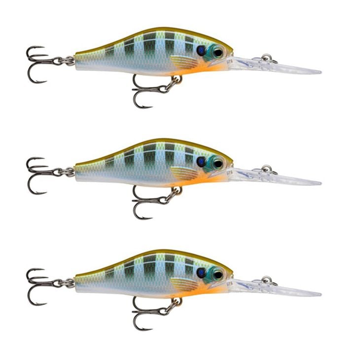 3x Rapala 5cm Shadow Rap Jack Deep Dive Crankbait Fish Lures - Blue Gill