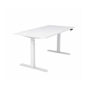 Olg Agile Motion Plus Square Leg White Frame White Top Height Adjustable Desk L1200mm X W600mm