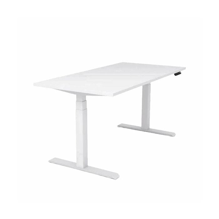 Olg Agile Motion Plus Square Leg White Frame White Top Height Adjustable Desk L1200mm X W600mm