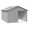 vidaXL Dog House Grey Galvanised Steel Animal Supply Kennel Pet Puppy House 116.5x153x81.5 cm