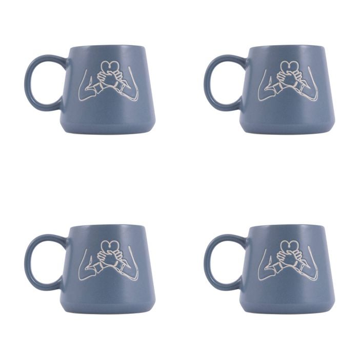 4PK Splosh Heartfelt Family 440ml Stoneware Mug Coffee/Tea Cup - Blue