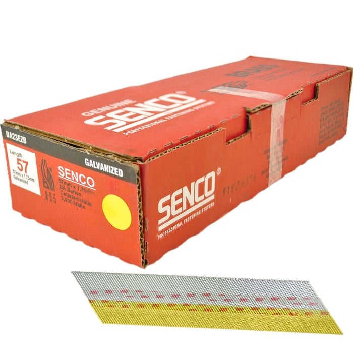 Senco 57mm x 1.75g Electro Galvanised Collated DA Brad Nails - 3000 Pack