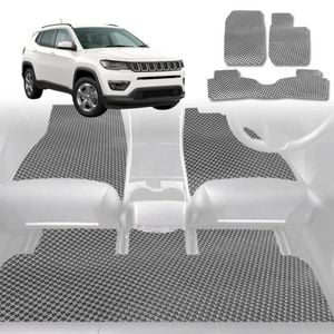 6D Diamond Car Floor Mats for Jeep Compass 2017-Current-Full Set-Grey-Outback GT