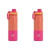 2PK Annabel Trends Watermate Wave 600ml Stainless Steel Bottle Orange Hot Pink