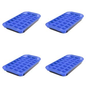 4PK Appetito Flexible Jumbo Ice Cube Tray Home Kitchen Accessory Blue