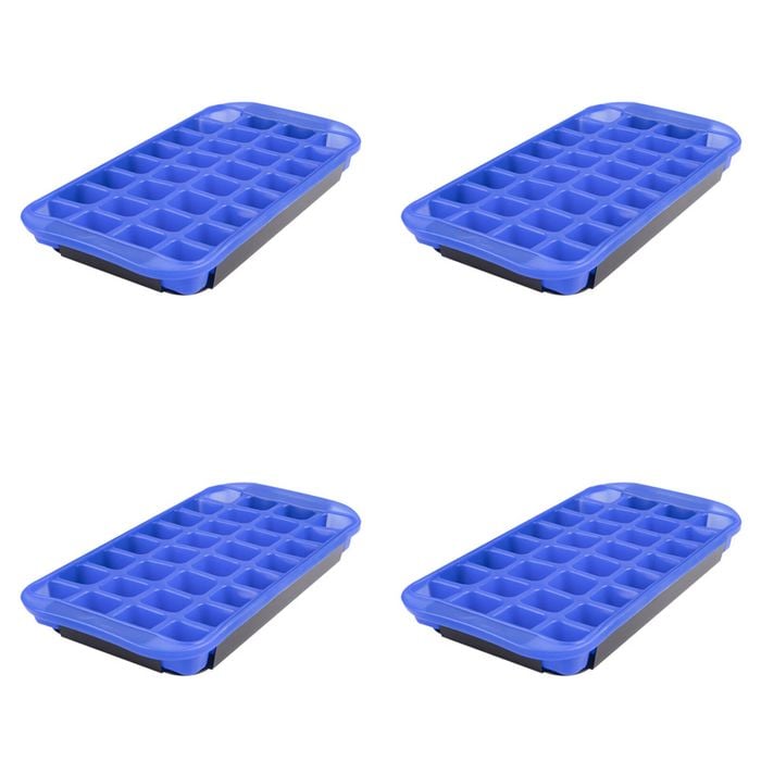 4PK Appetito Flexible Jumbo Ice Cube Tray Home Kitchen Accessory Blue