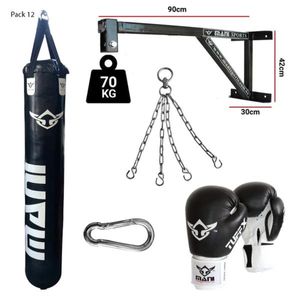 Heavy Duty Fixed Wall Bracket + 150cm 5ft Punching Bag + Mitts + Bag Chain + Hook