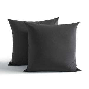 Dreamaker 250TC Cotton & Recycled Polyester Blend European Pillowcase Twin Pack Charcoal