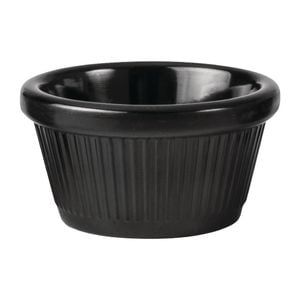 Ryner Ramekin Melamine Fluted Black 60ml Commercial Kitchenware