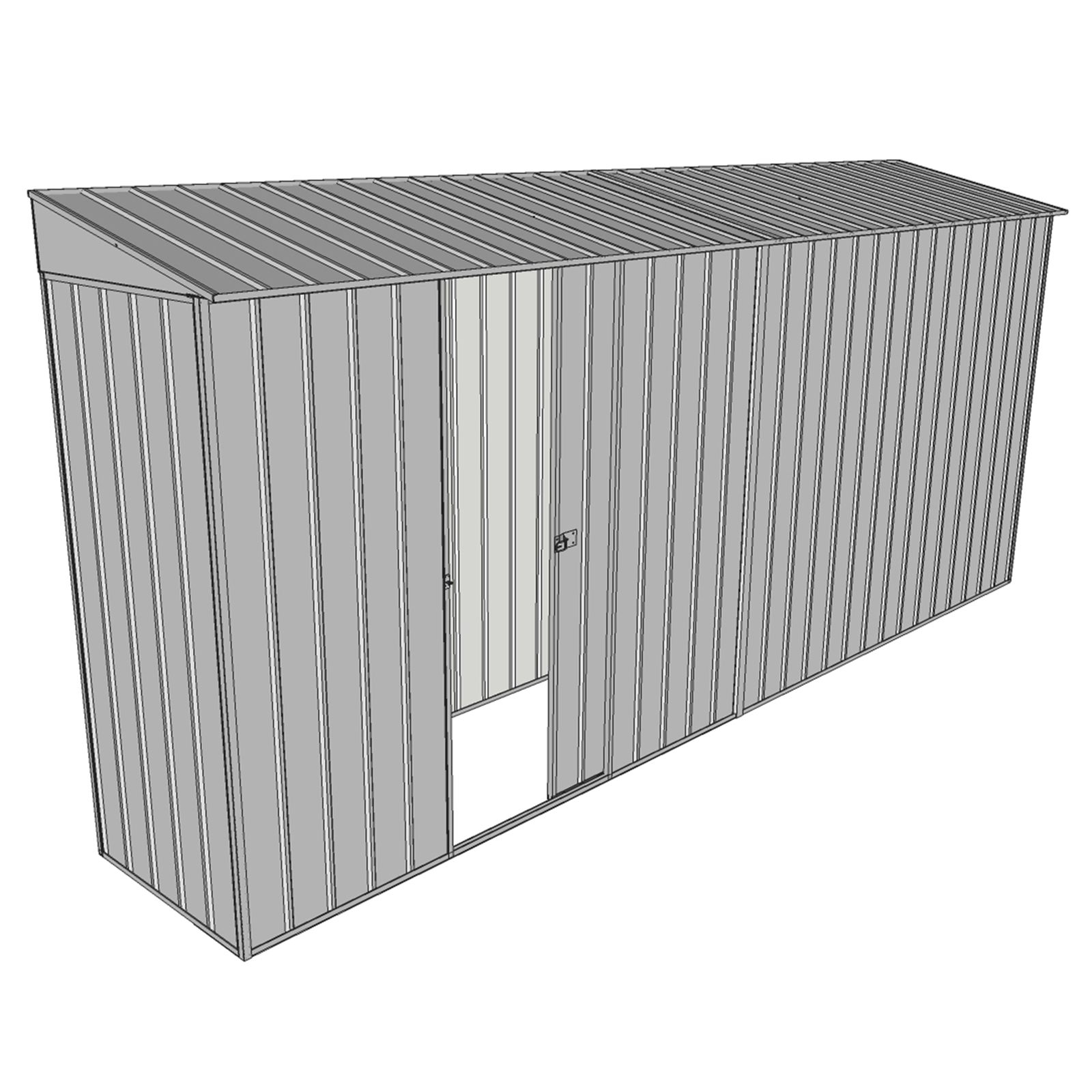 Build-a-Shed 0.8 x 4.5 x 2m Skillion Single Hinged Side Door Shed - Cream thumbnail 2