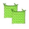 Bloomington Set of 2 Cotton Chair Pads Moroccan Lime with Ties 40 x 40 cm
