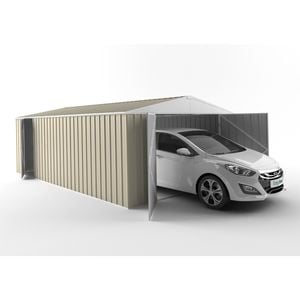 EnduraShed 4.5 x 3.75 x 2.48m Tall Garage Garden Shed - Smooth Cream