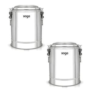 SOGA 2X 50L Stainless Steel Insulated Stock Pots