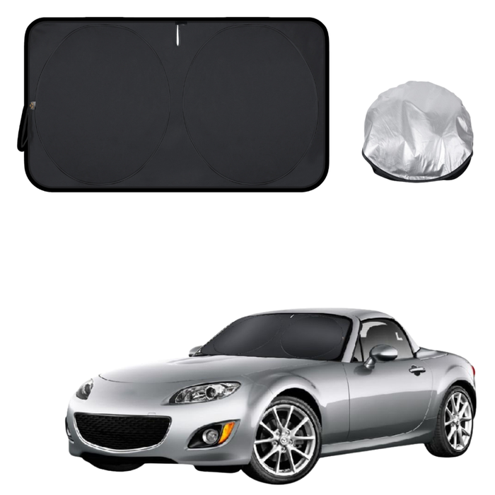 Front Windscreen Sun Shade for Mazda MX-5 2005 - 2015 (NC) - Standard 150 x 85 cm - Black