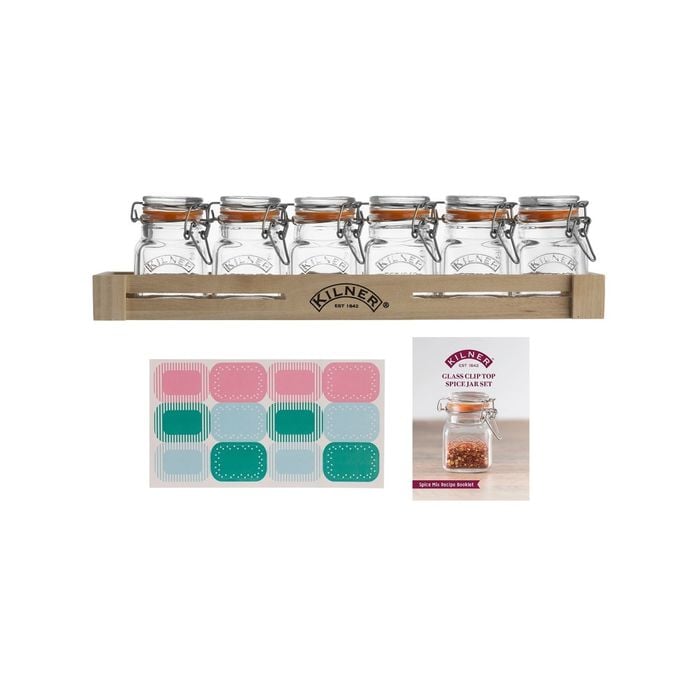 Kilner Glass Clip Top Spice Jar Set 6 X 70ml