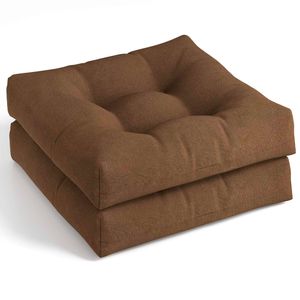 Costway 2x Lounge Chair Cushion Soft Square 53x53cm Brown