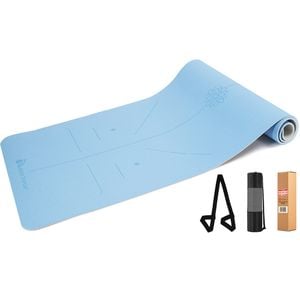 METEOR 183x65cm TPE Yoga Mat in 6mm Thickness (Light Blue)