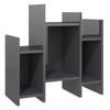 vidaXL Side Cabinet High Gloss Grey Composite Wood Side Sofa Table Storage