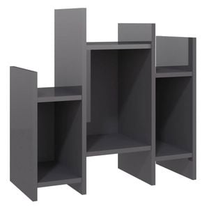 vidaXL Side Cabinet High Gloss Grey Composite Wood Side Sofa Table Storage