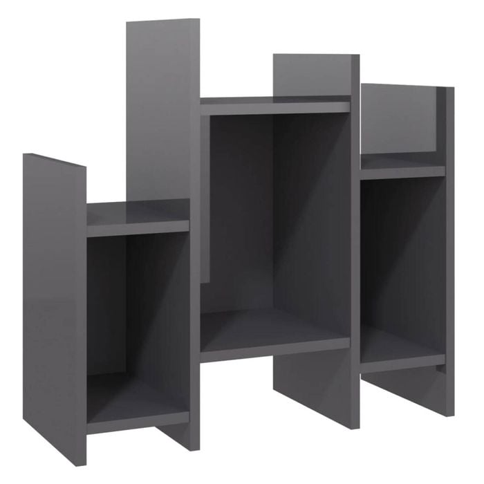 vidaXL Side Cabinet High Gloss Grey Composite Wood Side Sofa Table Storage