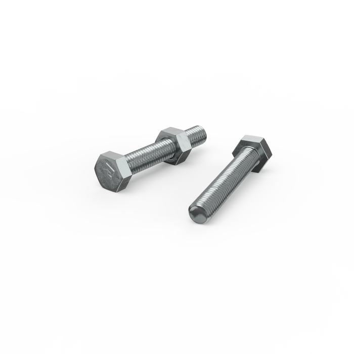 ZENITH M8 x 50mm Zinc Plated Hex Head Bolts and Nuts