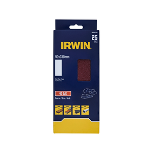 IRWIN 92 x 230mm 40 Grit 1/3 Un-Punched Sheets - 25 Pack