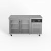 AG Commercial Two Glass Door Worktop / Under Bench Display Fridge 700mm Depth
