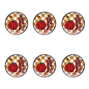 6PK Porto Valentina Porcelain Round Side Plate Tomato Medley 20cm