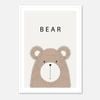 Galrie Charming Minimalist Bear Art Print - Ideal for Nursery and Kids' Rooms, Poster Only, A2 42 x 60cm (16 x 24inch)