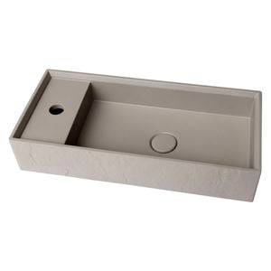 New Form Concreting Bluff Wall Mount Concrete Basin in Taupe with Slate Texture