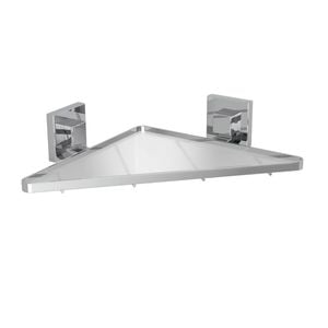 Fusion-Loc 26kg Stainless Steel Suction Frosted Acrylic Corner Shelf