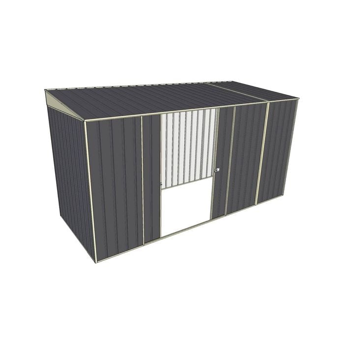 Build-a-Shed 1.5 x 3.7 x 2m Double Sliding Side Door Skillion Shed - Grey