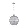 Lexi Lighting Lode Pendant Light Small Matt Chrome Clear Glass 340mm