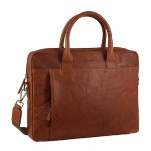 Pierre Cardin Leather Multi-Handle 15" Laptop Computer  Tan