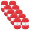 10x Malli Footy Red Blend Basic 100g Knitting/crochet Yarn Acrylic/poly