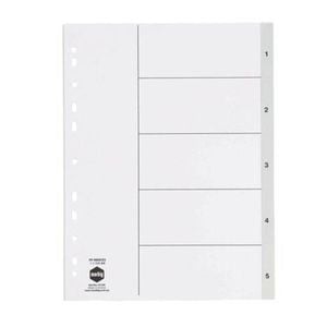 Marbig 1-5 Tab A4 Dividers (Grey)
