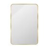 Rectangular Mirror with Curved Edges Brushed Brass 900 x 600 x 28mm