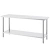 Vevor 610x1829x864mm Stainless Steel Work Table Silver for Restaurant Home Hotel