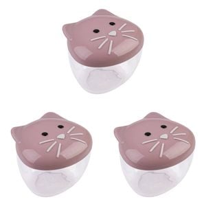 3PK Melii Luxe 3D Animal Leak-Proof Snack Container Lunch Box 232ml Cat