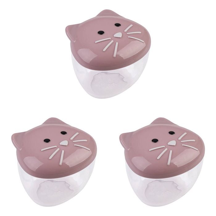 3PK Melii Luxe 3D Animal Leak-Proof Snack Container Lunch Box 232ml Cat