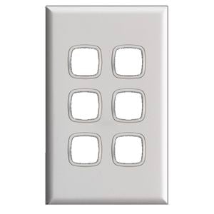 HPM Excel 6 Gang Grid and Plate White